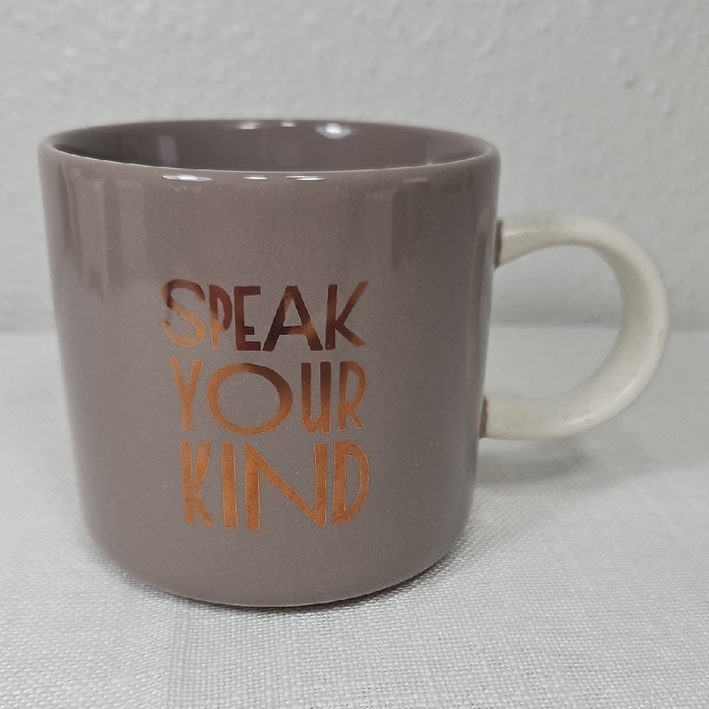 Starbucks Brown Mug with 'Speak Your Kind' Copper Inspirational Text Coffee Mug